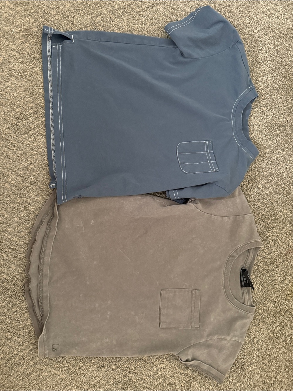 Little Bipsy Short Sleeve Pocket Tees - Blue & Gray